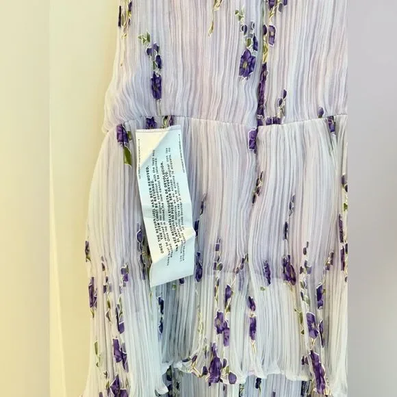 Dress The PopulationLayana Floral Tiered Bustier Gown Lavender Strapless, Large - Picture 9 of 11